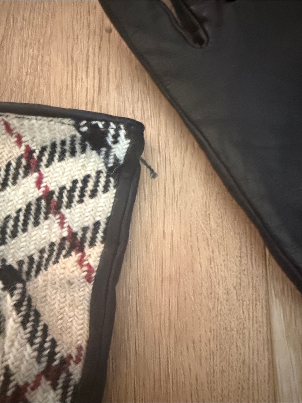 Burberry Plaid wool leather palm of Gloves‎ - Picture 6 of 11